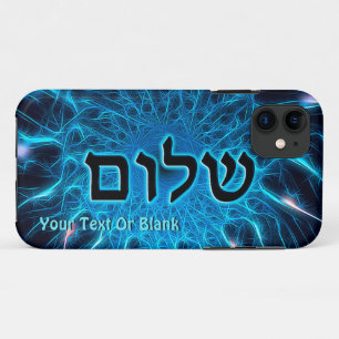Shalom On Blue Fractal iPhone 11 Case