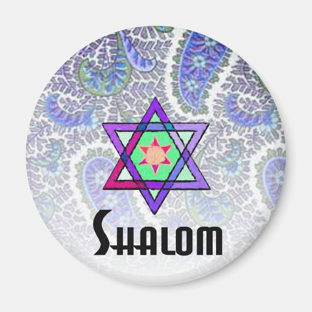 Shalom Paisley blue Magnet (Front)