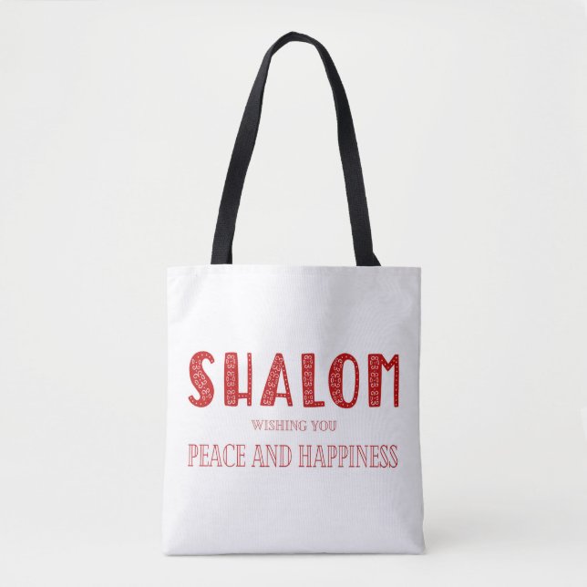 SHALOM Peace And Happiness Tote Bag (Front)