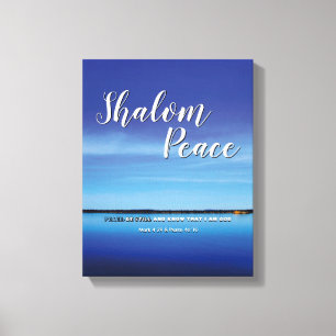 SHALOM PEACE BE STILL Christian Bible Verse Canvas Print