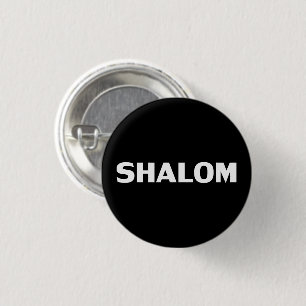 Shalom, Peace, black white modern simple 3 Cm Round Badge