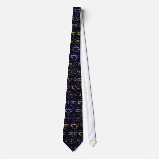Shalom! Peace! Custom Men’s Tie (Front)