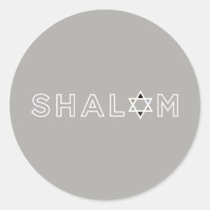 Shalom Star Stickers - Grey