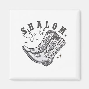 Shalom Y'all Cowboy Jewish Hanukkah West  Magnet