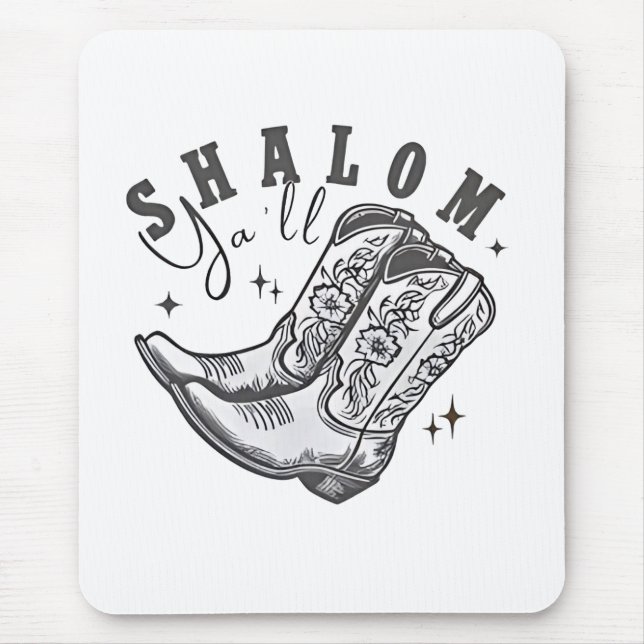 Shalom Y'all Cowboy Jewish Hanukkah West  Mouse Pad (Front)