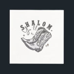 Shalom Y'all Cowboy Jewish Hanukkah West  Napkin<br><div class="desc">Hanukkah humour,  Western cowboy theme,  Jewish holiday 2025,  menorah celebration,  funny Jewish phrase,  cowboy boot design,  southern Jewish pride,  Hanukkah with a twist,  cultural fusion,  festive spirit</div>