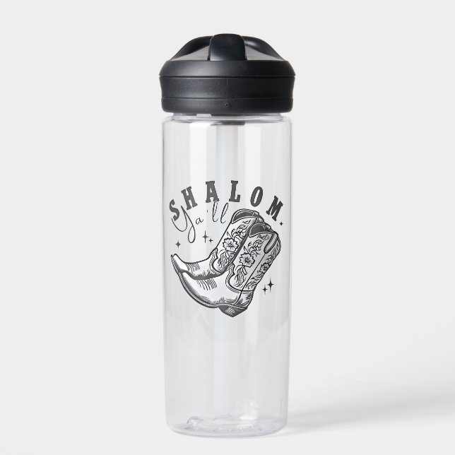 Shalom Y'all Cowboy Jewish Hanukkah West  Water Bottle (Front)