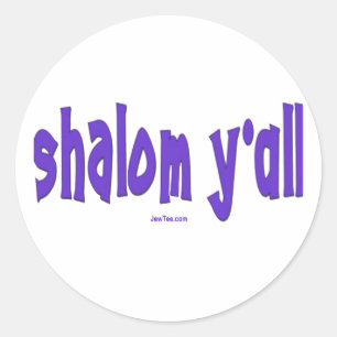 SHALOM Y'ALL GIFTS CLASSIC ROUND STICKER