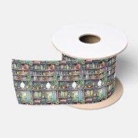 Shalvah - portrait of a bookshelf Satin