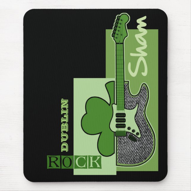 Sham Rock. Music Theme St.Patrick's Day Custom Mouse Pad (Front)