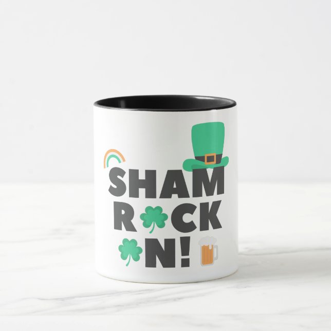 "SHAM ROCK N!" TWO TONE MUG. MUG (Center)
