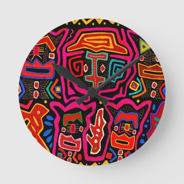 Shaman Demon Spirits and Dreams Round Clock (Front)