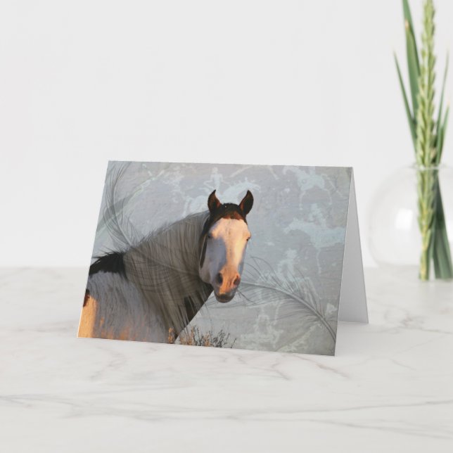 Shaman Petroglyphs & Feather WildCards Thank You Card (Front)