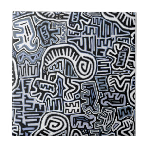 Shaman Peyote Ritual Mola Ceramic Tile
