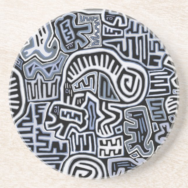 Shaman Peyote Ritual Mola Coaster (Front)
