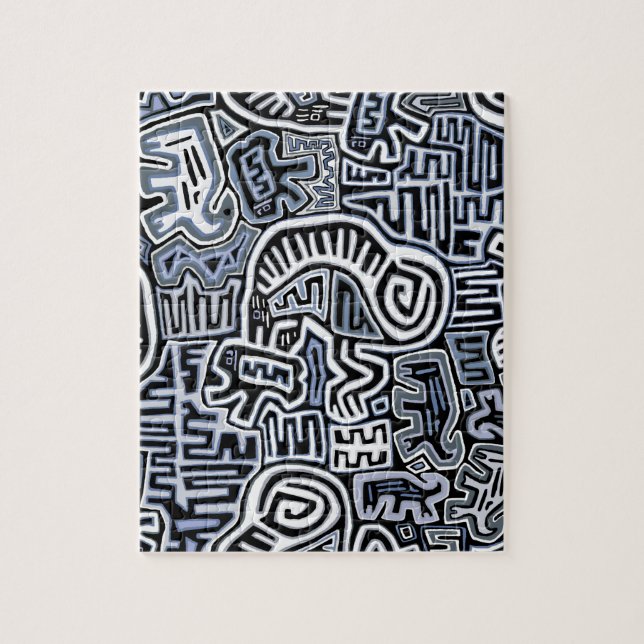 Shaman Peyote Ritual Mola Jigsaw Puzzle (Vertical)