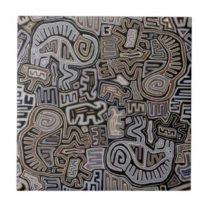 Shaman Peyote Serpent Ritual Spirits Ceramic Tile