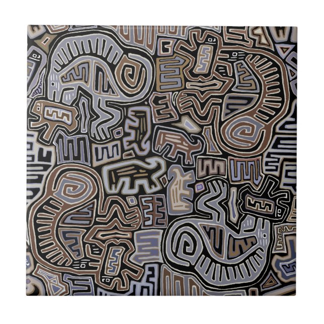 Shaman Peyote Serpent Ritual Spirits Ceramic Tile (Front)