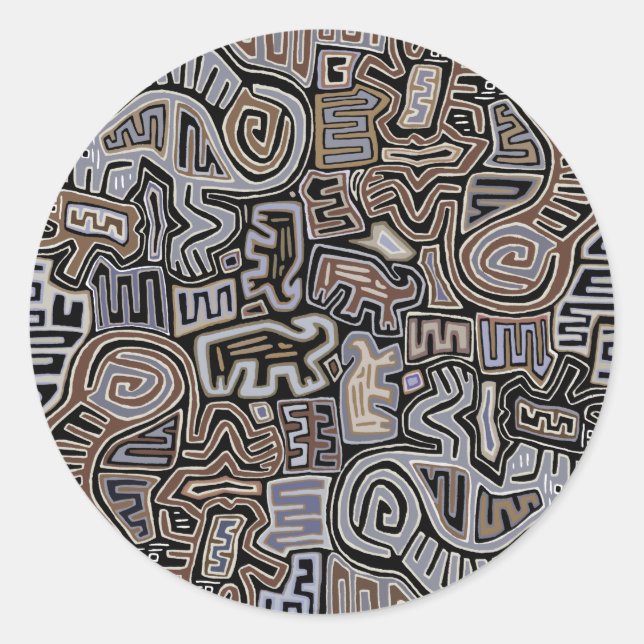 Shaman Peyote Serpent Ritual Spirits Classic Round Sticker (Front)