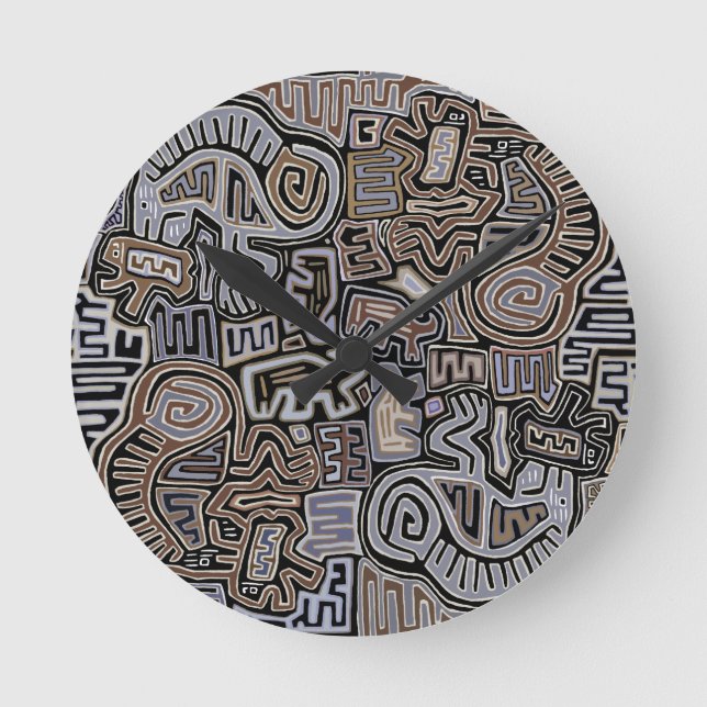 Shaman Peyote Serpent Ritual Spirits Round Clock (Front)