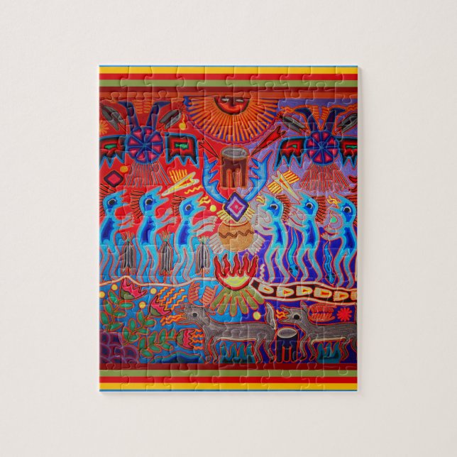 Shaman Ritual Huichol Jigsaw Puzzle (Vertical)