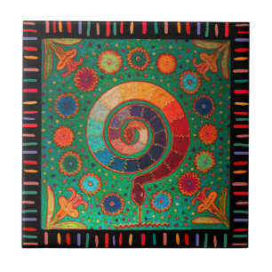 Shaman Snake Spirits Ceramic Tile
