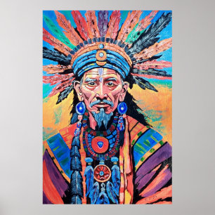 shaman, sorcerer, amulet, magic poster