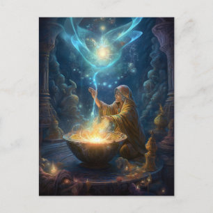 Shaman Sorcerer Wizard Fantasy Art Postcard