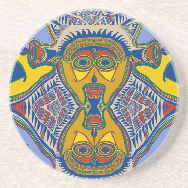 Shaman Tribal Mask Coaster (Front)