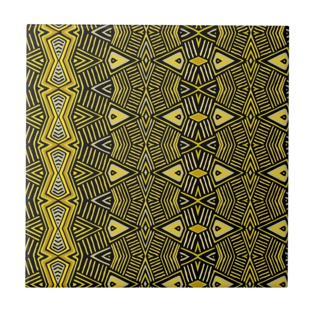 Shaman Tribal Shield Ceramic Tile (Front)