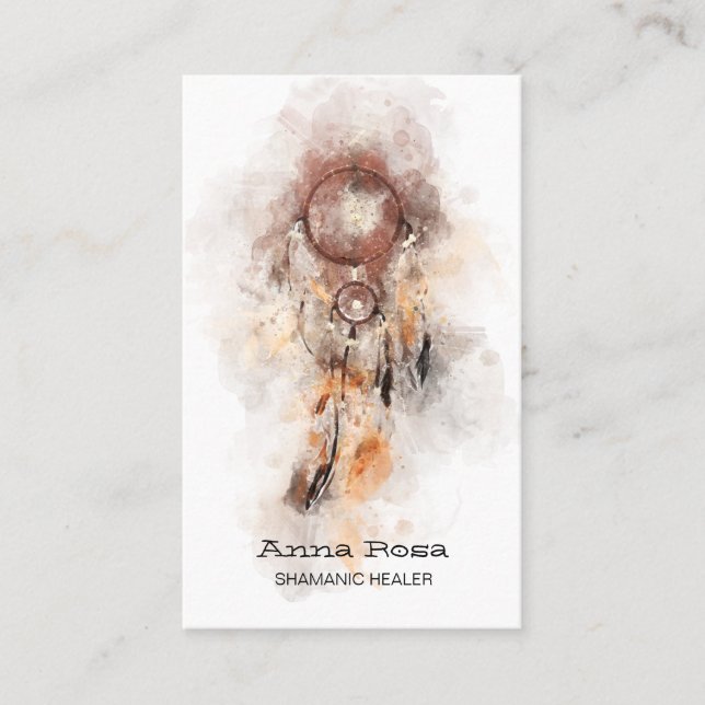 *~* Shamanic Dream Catcher Tribal Shaman Sacred Business Card (Front)
