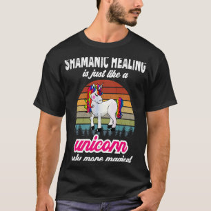 Shamanic Healing Therapist Unicorn Vintage Sunset T-Shirt