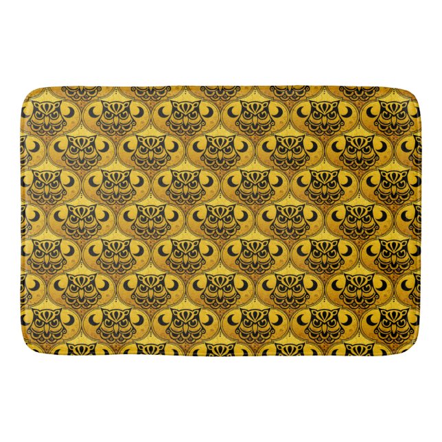 Shamanic Night Owl Mosaic Pattern + your idea Bath Mat (Front)