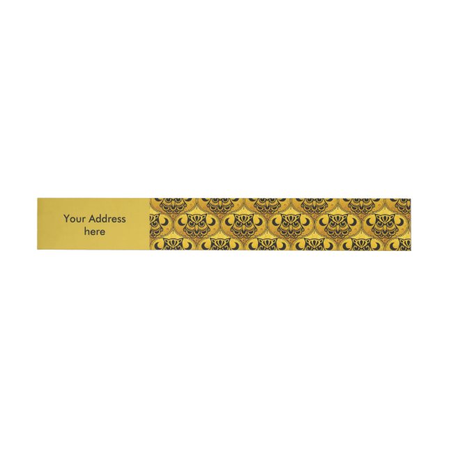 Shamanic Night Owl Mosaic Pattern + your text Wraparound Address Label (Individual)