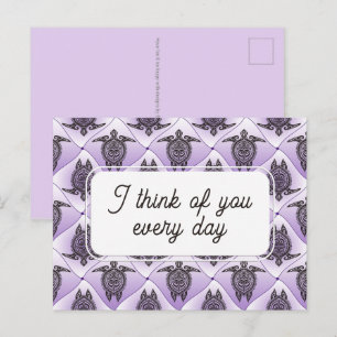 Shamanic Sea TURTLE - Pattern 2 Postcard