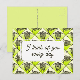 Shamanic Sea TURTLE - Pattern 3 Postcard