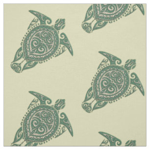 Shamanic Sea Turtle Symbol + your backgr. & ideas Fabric