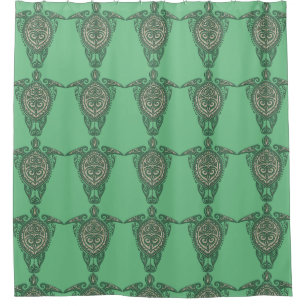 Shamanic Sea Turtle + your backgr. & ideas Shower Curtain