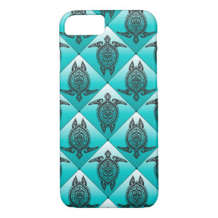 Shamanic Sea Turtles Pattern - cyan iPhone 8/7 Case