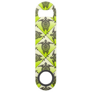 Shamanic Sea Turtles Pattern - green