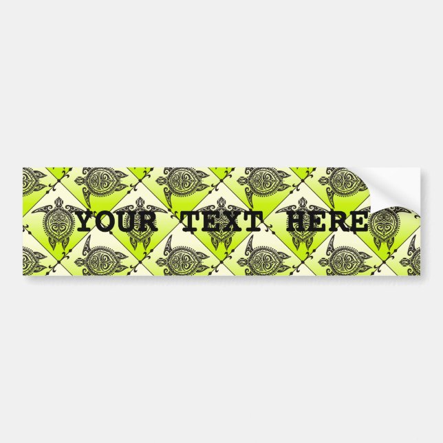 Shamanic Sea Turtles Pattern - green Bumper Sticker (Front)