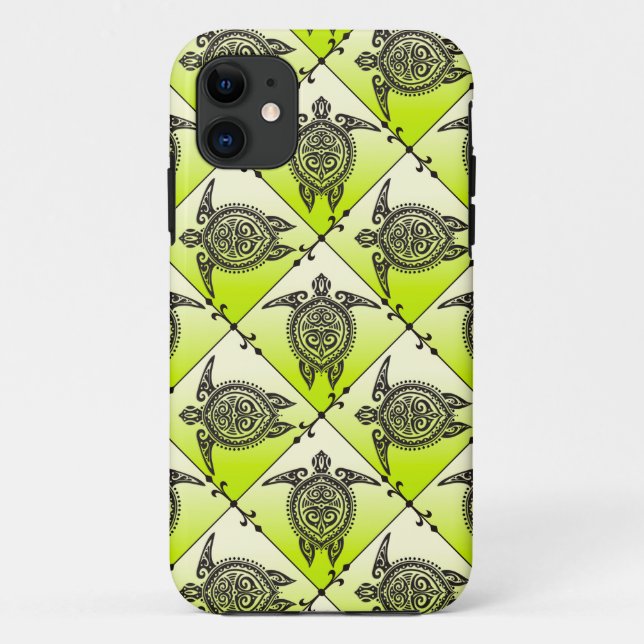 Shamanic Sea Turtles Pattern - green Case-Mate iPhone Case (Back)
