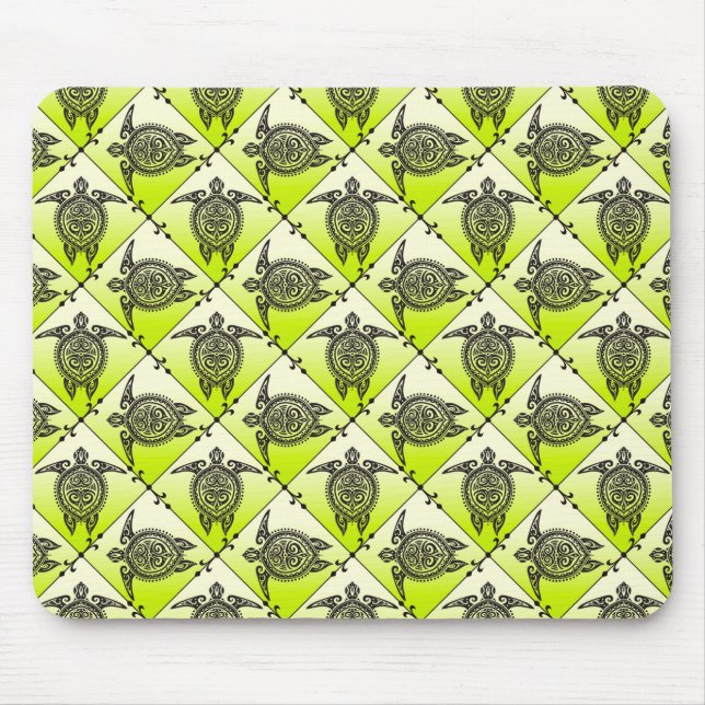 Shamanic Sea Turtles Pattern - green Mouse Pad (Front)