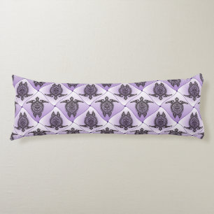 Shamanic Sea Turtles Pattern - violet Body Cushion