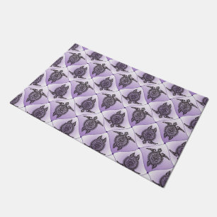 Shamanic Sea Turtles Pattern - violet Doormat