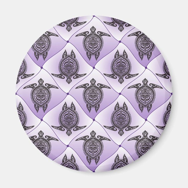 Shamanic Sea Turtles Pattern - violet Magnet (Front)