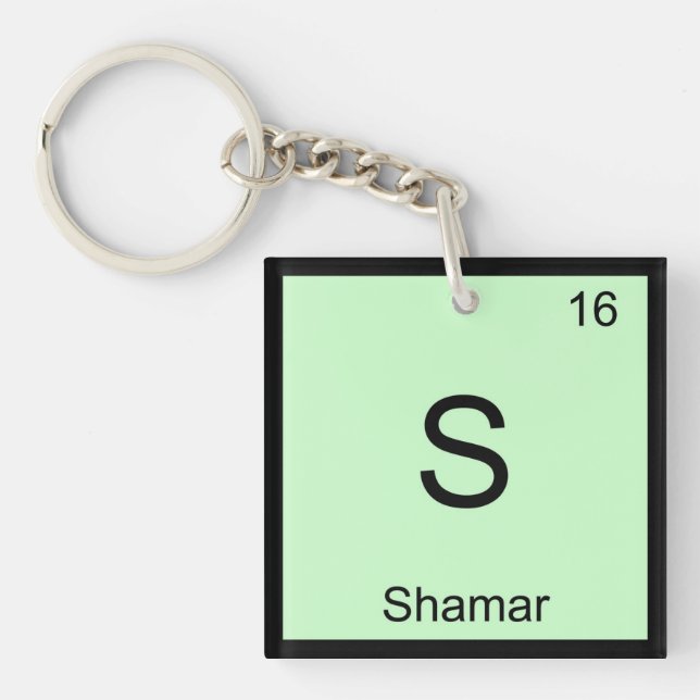 Shamar Name Chemistry Element Periodic Table Key Ring (Front)