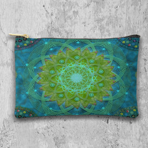 Shambala Tantric Nymphaea mandala art Accessory Pouch