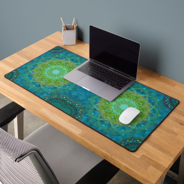 Shambala Tantric Nymphaea mandala art Desk Mat (Office 2)
