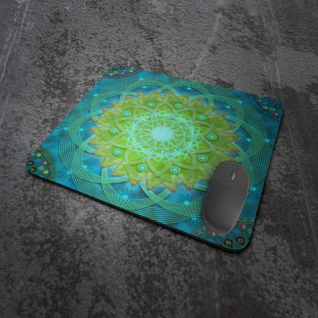 Shambala Tantric Nymphaea mandala art Mouse Pad (Creator Uploaded)